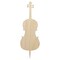 Cello Music Instrument Silhouette Unfinished Wood Shape Piece Cutout for DIY Craft Projects